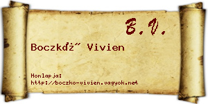 Boczkó Vivien névjegykártya